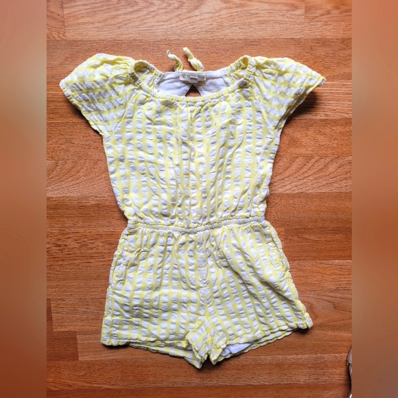 Yellow Gingham Romper - Picture 1 of 5